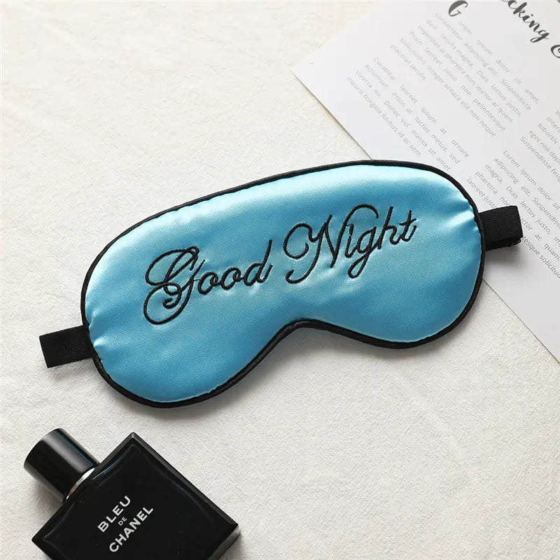 Embroidered Silk Sleep Mask with Adjustable Ventilation
