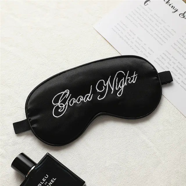 Embroidered Silk Sleep Mask with Adjustable Ventilation