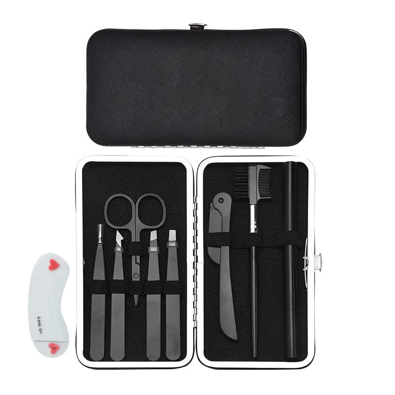9-Piece Professional Eyebrow and Makeup Tool Set