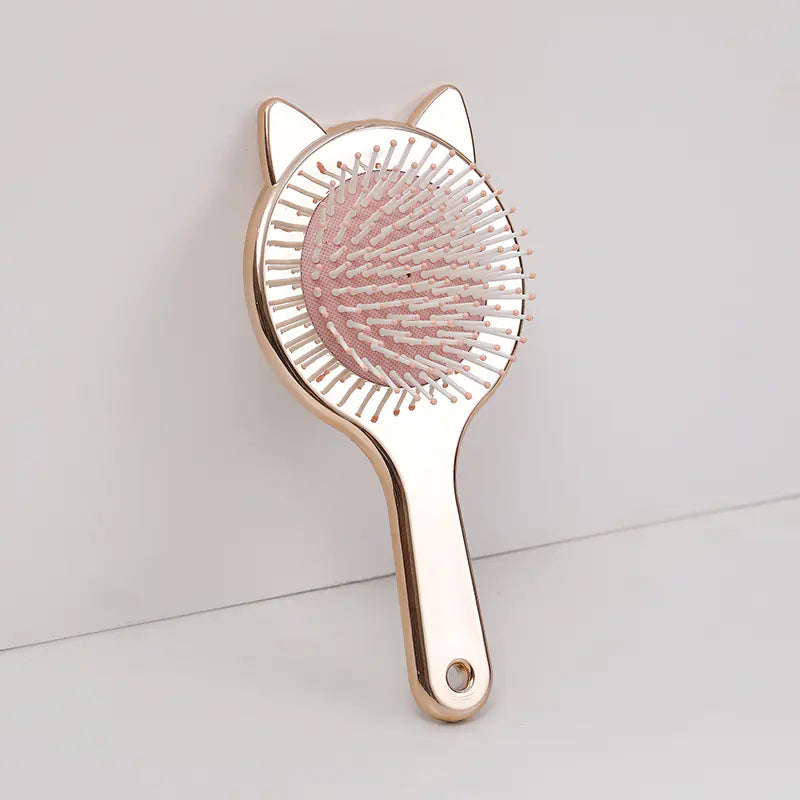 Cute Cartoon Cat Massage Hair Comb with Elastic Grip