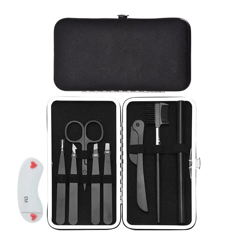9-Piece Professional Eyebrow and Makeup Tool Set