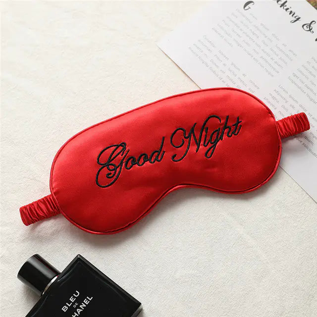 Embroidered Silk Sleep Mask with Adjustable Ventilation