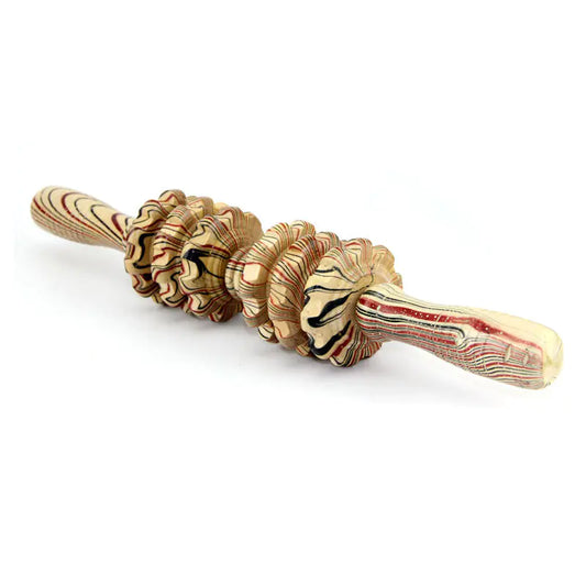 Wooden Back Massager with 9 Rollers for Full Body