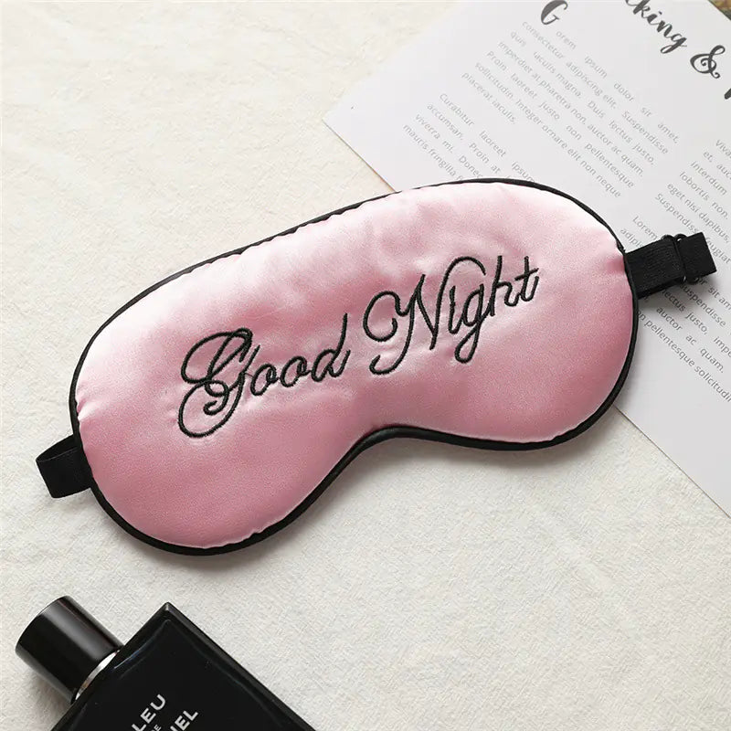 Embroidered Silk Sleep Mask with Adjustable Ventilation